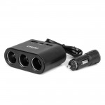 Ανταπτορας Αναπτηρα 12/24V 120W ΜΑΥΡΟΣ/3 ΘΕΣΕΙΣ/2xUSB-A+1xUSB-C Ταχειας ΦΟΡΤΙΣΗΣ/ΚΑΛΩΔΙΟ 70cm Amio - 1 Τεμ.