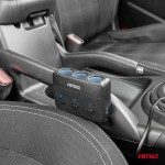 Ανταπτορας Αναπτηρα 12/24V 100W ΜΑΥΡΟΣ/3 ΘΕΣΕΙΣ/2xUSB-A /ΚΟΥΜΠΙ ON-OFF/ΕΝΔΕΙΞΗ LED/ΚΑΛΩΔΙΟ 70cm Amio - 1 Τεμ.