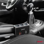 Ανταπτορας Αναπτηρα 12/24V 120W Ψηφιακος ΜΑΥΡΟΣ/3 ΘΕΣΕΙΣ/2xUSB-A Qc 3.0ΜΕ Καλωδιο 80cm Amio - 1 Τεμ.