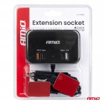 Ανταπτορας Αναπτηρα 12/24V 120W ΜΑΥΡΟΣ/3 ΘΕΣΕΙΣ/1xUSB-A+1xUSB-C Qc 4.0 Ταχειας ΦΟΡΤΙΣΗΣ/ΚΑΛΩΔΙΟ 80cm Amio - 1 Τεμ.