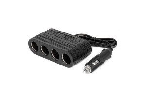 Ανταπτορας Αναπτηρα 12/24V 120W Μαυρος - 4 Θεσεις - 2xUSB-A + 1xUSB-C - Καλωδιο 80cm Amio - 1 Τεμ.