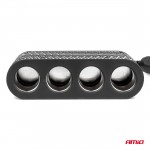 Ανταπτορας Αναπτηρα 12/24V 120W Μαυρος - 4 Θεσεις - 2xUSB-A + 1xUSB-C - Καλωδιο 80cm Amio - 1 Τεμ.