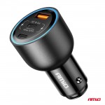 Φορτιστης Αναπτηρα 12/24V Με 2 Θυρες USB-C/USB-A 95W 5V/3A Ταχειας Φορτισης ΑΛΟΥΜΙΝΙΟ/ΜΑΥΡΟΣ Αμιο - 1 Τεμ.