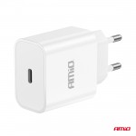 Φορτιστης Κινητοy Οικιακη Πριζα 1ΘΥΡΑ USB-C 20W 5V/3AQC Λευκοσαμιο - 1 ΤΕΜ.