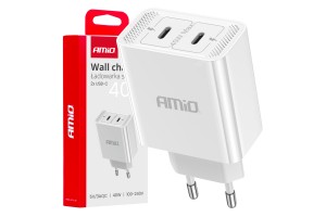 Φορτιστης Κινητοy Οικιακη Πριζα 2ΘΥΡΕΣ 2xUSB-C 40W 5V/3AQC Λευκοσαμιο - 1 ΤΕΜ. Φορτιστης Κινητοy Οικιακη Πριζα 2ΘΥΡΕΣ 2xUSB-C 40W 5V/3AQC Λευκοσαμιο - 1 ΤΕΜ.