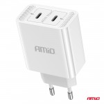 Φορτιστης Κινητοy Οικιακη Πριζα 2ΘΥΡΕΣ 2xUSB-C 40W 5V/3AQC Λευκοσαμιο - 1 ΤΕΜ.
