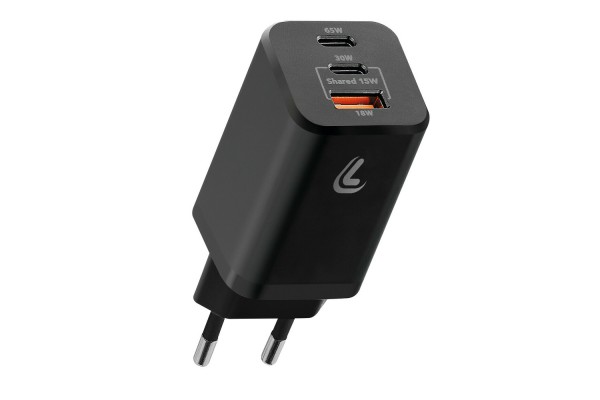 Φορτιστης Με Οικιακη Πριζα Home Rocket 65W 100/230V 65W Με 3 Θυρες Usb (USB-A+USB-Cx2) Quick Charge Lampa - 1 ΤΕΜ.