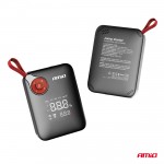 Amio - Φορητός Εκκινητής Μπαταρίας (Jump Starter) Mini Με Ενσωματωμένο Κομπρεσέρ Αέρα, Powerbank Και Φακό Led Τάση Λειτουργίας 12V Με Χωρητικότητα 7,2Ah Και Μέγιστο Ρεύμα Εκκίνησης 600A Για Επιβατικά Αυτοκίνητα - 1 τεμ. (04675/AM)