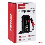 Amio - Φορητός Εκκινητής Μπαταρίας (Jump Starter), Powerbank Και Φακός Led Τάση Λειτουργίας 12V Με Χωρητικότητα 12Ah Και Ρεύμα Εκκίνησης 500A (στιγμιαία Μέγιστη Ισχύς 1000A) Σειρά Pro Για Επιβατικά Αυτοκίνητα - 1 τεμ. (04676/AM)