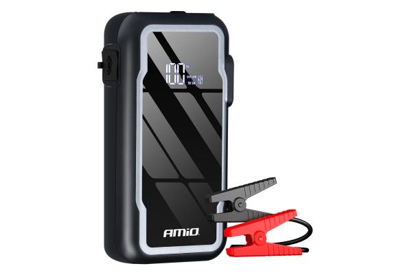 Amio - Φορητός Εκκινητής Μπαταρίας 3 Σε 1 Τύπου Jump Starter Με Φως Led Και Powerbank Τάση Λειτουργίας 12V Απόδοσης 12Ah 800-1600A Για Επιβατικά Αυτοκίνητα - 1 τεμ. (04678/AM)