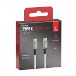 Καλωδιο ΦΟΡΤΙΣΗΣ/ΜΕΤΑΦΟΡΑΣ Δεδομενων Usb Type C>USB Type Ciron 2.0 3000mA/60W Ασημι 100cm Lampa - 1 ΤΕΜ.