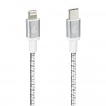 Καλωδιο ΦΟΡΤΙΣΗΣ/ΜΕΤΑΦΟΡΑΣ Δεδομενων Usb Type C>APPLE 8 Piniron 2.0 3000mA/30W Ασημι 100cm Lampa - 1 ΤΕΜ.