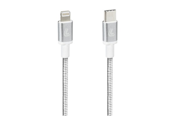 Καλωδιο ΦΟΡΤΙΣΗΣ/ΜΕΤΑΦΟΡΑΣ Δεδομενων Usb Type C>APPLE 8 Piniron 2.0 3000mA/30W Ασημι 100cm Lampa - 1 ΤΕΜ.