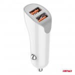 Φορτιστης Αναπτηρα 12/24V Με 2 Θυρες 2xUSB 10.5W 5V/2.1A Λευκο Amio - 1 Τεμ.
