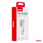 Φορτιστης Αναπτηρα 12/24V Με 2 Θυρες 2xUSB 17.5W 5V/3.4AΛΕΥΚΟΣ Αμιο - 1 ΤΕΜ.