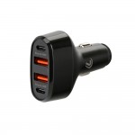 Φορτιστης Αναπτηρα 12/24V Max 50W Με 2 Θυρες Usb A & 2 Θυρες Usb C Fast Charge Μαυρος Rocket 4 Pro Lampa - 1 TEM.