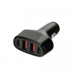 Φορτιστης Αναπτηρα 12/24V Max 50W Με 2 Θυρες Usb A & 2 Θυρες Usb C Fast Charge Μαυρος Rocket 4 Pro Lampa - 1 TEM.