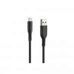 Καλωδιο Φορτισης & Μεταφορας Δεδομενων Usb A> Type C 3000mA/18W Σιλικονης Μαυρο 60cm OPTILINE​ Lampa - 1 TEM.