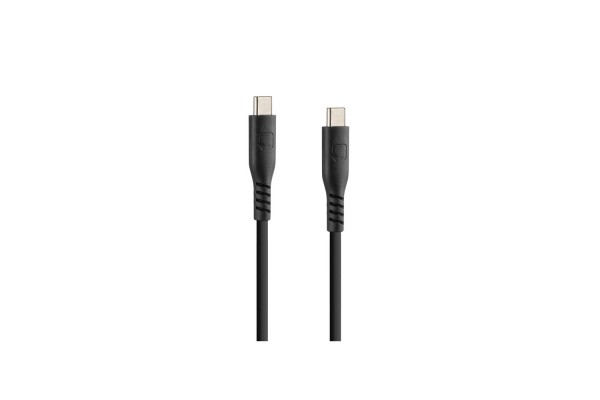 Καλωδιο Φορτισης Usb Type C > Type C 3000mA/60W (PD Power DELIVERY) Σιλικονης Μαυρο 20cm OPTILINE​​ Lampa - 1 TEM.