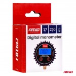 Amio - Ψηφιακό Μανόμετρο Πίεσης 17 Bar Με Λαστιχένια Προστασία - 1τεμ. (04463/AM)