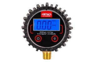 Amio - Ψηφιακό Μανόμετρο Πίεσης 17 Bar Με Λαστιχένια Προστασία - 1τεμ. (04463/AM)