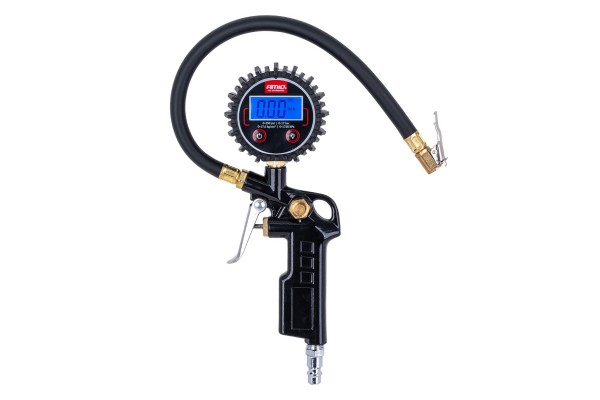 Amio - Επαγγελματικό Αερόμετρο Φουσκώματος Με Ψηφιακό Μανόμετρο 17 Bar – Οθόνη Lcd Βαλβίδα Εκτόνωσης Σωλήνας 30cm - 1 τεμ. (04466/AM)