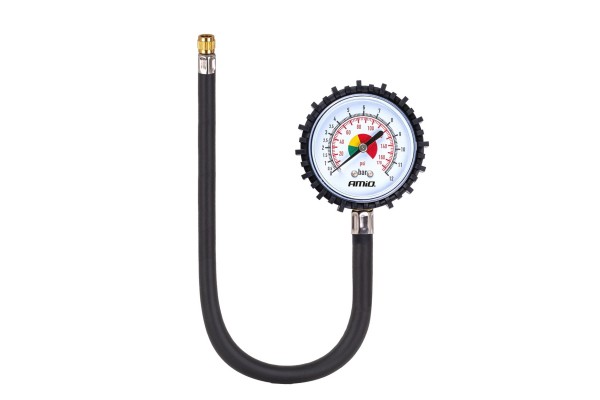 Amio - Επαγγελματικό Μηχανικό Μανόμετρο Πίεσης Ελαστικών 12 Bar Με Εύκαμπτο Σωλήνα 30cm Αναλογικό - 1 τεμ. (04468/AM)