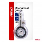 Amio - Μηχανικό Μανόμετρο Πίεσης Ελαστικών 7 Bar Με Περιστρεφόμενη Κεφαλή Και Βαλβίδα Εκτόνωσης – Αναλογικό Υψηλής Ακρίβειας - 1 τεμ. (04469/AM)