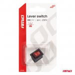 Amio - Διακόπτης ON/OFF Τάση Λειτουργίας 250V Ένταση 6A Με Κόκκινο Φωτισμό Για Επιβατικά Αυτοκίνητα Και Ηλεκτρολογικές Εφαρμογές - 1 τεμ. (04439/AM)