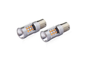 PY21W 12/24V 6.000k 0.54A - 6.48W 800lm Led 24xSMD3030 CAN-BUS Πορτοκαλι 18x56mmAMIO -2 ΤΕΜ.