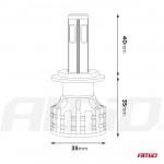 Amio – Led HB3 9005 Cob 12/24V 38W 6500K 3800lm Σειρά Cob Για Ισχυρό Λευκό Φωτισμό & Καθαρή Ορατότητα – 2 Τεμ. (02846/AM)