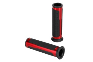 Χερουλια Moto Style Grip ΜΑΥΡΟ/ΚΟΚΚΙΝΟ Χρωμα 22mm+25mm 12cm Lampa - 2 τεμ.
