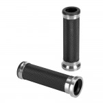 Χερουλια Moto Alu GRIPΜΑΥΡΟ/ΑΣΗΜΙ Χρωμα 22mm+25mm 12cm Lampa - 2 τεμ.