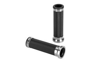 Χερουλια Moto Alu GRIPΜΑΥΡΟ/ΑΣΗΜΙ Χρωμα 22mm+25mm 12cm Lampa - 2 τεμ.