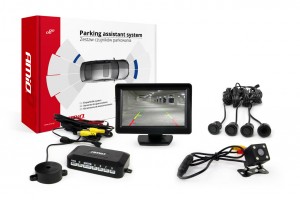 Συστημα Παρκαρισματος 12V Με 4 Αισθητηρες Τυπου Gold (ΜΑΥΡΟ) 18mm Καμερα HD-315 Και Οθονη TFT01 Αμιο