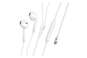 Ακουστικα Bluetooth Με Μικροφωνο Και Καλωδιο 120cm Για Apple (8PIN) Λευκα Lampa - 1 TEM.