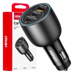 Φορτιστης Αναπτηρα 12/24V Με 3 Θυρες 2xUSB-C/1xUSB-A 95W 5V/3A Ταχειας Φορτισης ΑΛΟΥΜΙΝΙΟ/ΜΑΥΡΟΣ Αμιο - 1 Τεμ.