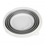 Κουβας ΠΛΥΣΙΜΑΤΟΣ/ΚΑΛΑΘΙ Μεταφορας Αντικειμενων Πτυσσομενος 5>25cm Με Χειρολαβη 10LT ΛΕΥΚΟ/ΓΚΡΙ