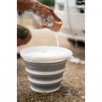 Κουβας ΠΛΥΣΙΜΑΤΟΣ/ΚΑΛΑΘΙ Μεταφορας Αντικειμενων Πτυσσομενος 5>25cm Με Χειρολαβη 10LT ΛΕΥΚΟ/ΓΚΡΙ