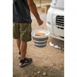 Κουβας ΠΛΥΣΙΜΑΤΟΣ/ΚΑΛΑΘΙ Μεταφορας Αντικειμενων Πτυσσομενος 5>25cm Με Χειρολαβη 10LT ΛΕΥΚΟ/ΓΚΡΙ