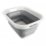 Λεκανη Πτυσσομενη 6,5>24,5cm Με Ενσωματωμενες Λαβες Μεταφορας 8,5LT ΛΕΥΚΟ/ΓΚΡΙ