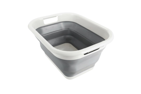 Λεκανη Πτυσσομενη 6,5>24,5cm Με Ενσωματωμενες Λαβες Μεταφορας 8,5LT ΛΕΥΚΟ/ΓΚΡΙ