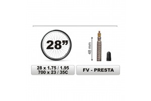 Σαμπρελα Ποδηλατου 28x1.75/1,95 Μεγαλη Βαλβιδα 48mm Car Commerce - 1 ΤΕΜ.