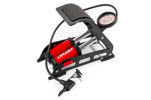 Τρομπα Αερος Ποδηλατου Ποδιου Διπλο Πιστονι 2x45mm Μεταλλικη 160PSI Με Μανομετρο PU07