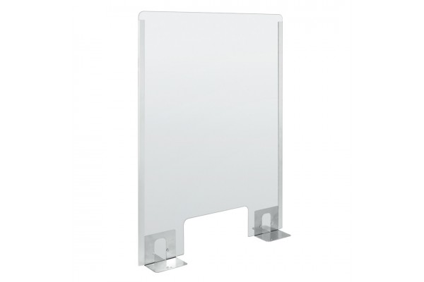 Προστατευτικο Διαχωριστικο Τζαμι Plexiglass 3mm 66x96cm Με Τρυπα Και Βασεις Στηριξης Αλουμινιου