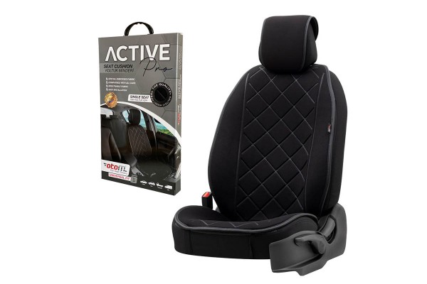Πλατοκάθισμα Αυτοκινήτου Otom Active Pro Ύφασμα Lacoste Ανάγλυφο Καπιτονέ Μαύρο ACTP-101 1 Τεμάχιο