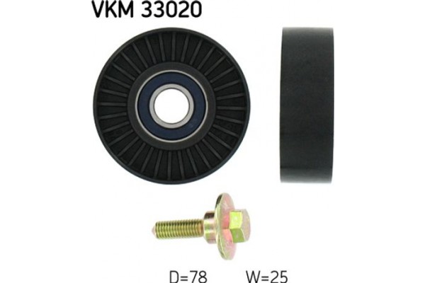 Skf Τροχαλία παρέκκλισης, Ιμάντας poly-V - Vkm 33020