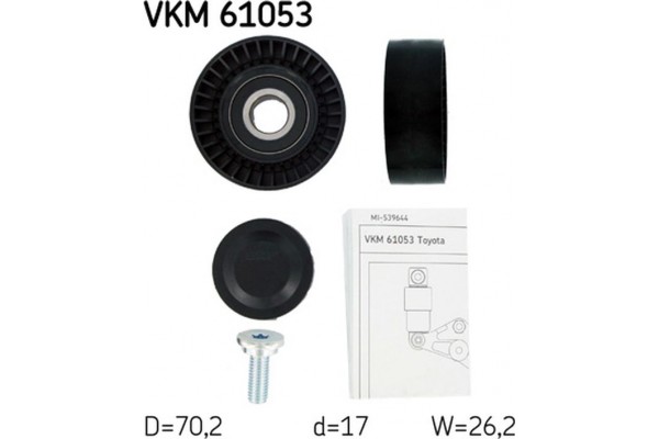 Skf Τροχαλία παρέκκλισης, Ιμάντας poly-V - Vkm 61053