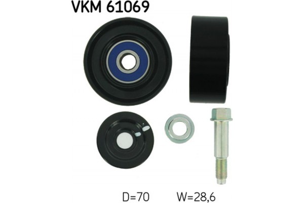 Skf Τροχαλία παρέκκλισης, Ιμάντας poly-V - Vkm 61069