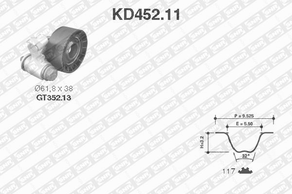 Snr Σετ Οδοντωτού Ιμάντα - KD452.11